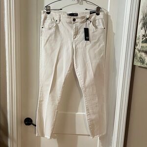 Kut from the Kloth White Cropped Straight Jeans